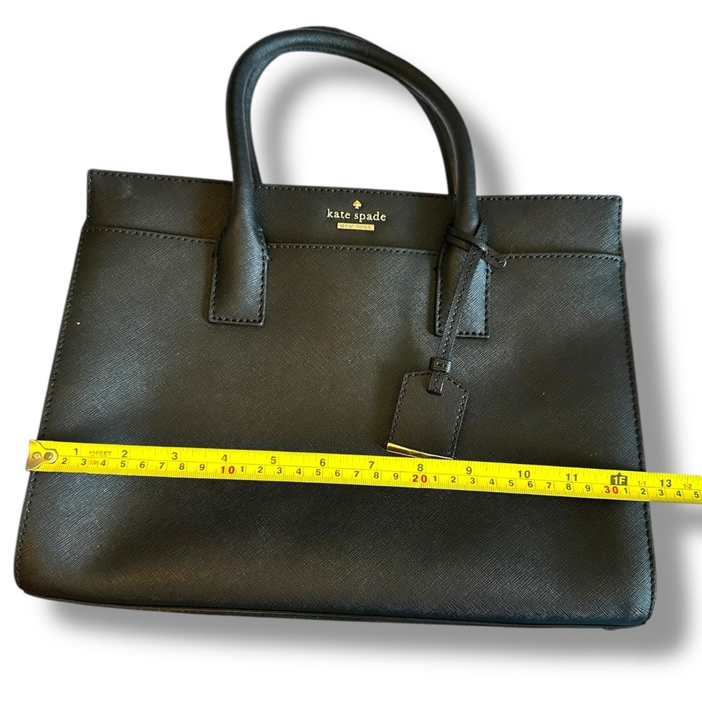Kate Spade Black Cameron Street Candace handbag with striped strap & tassel - Picture 12 of 15